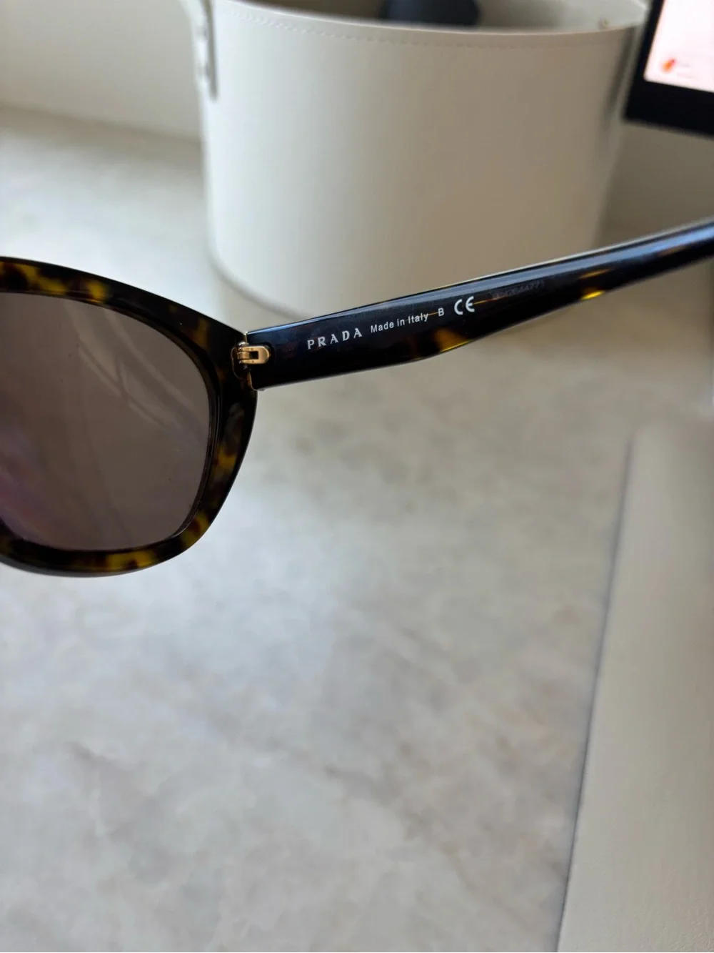 Prada Women's Tortoiseshell Sunglasses with Dark Brown Lenses